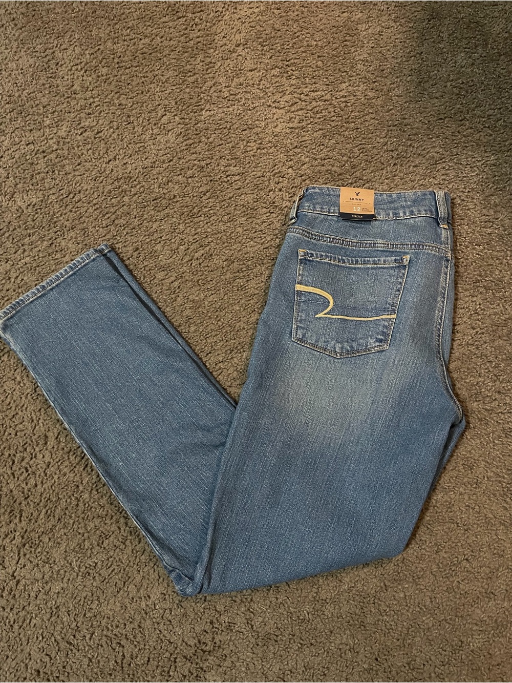 American Eagle Outfitters Mid Wash Skinny Jeans - Light Blue